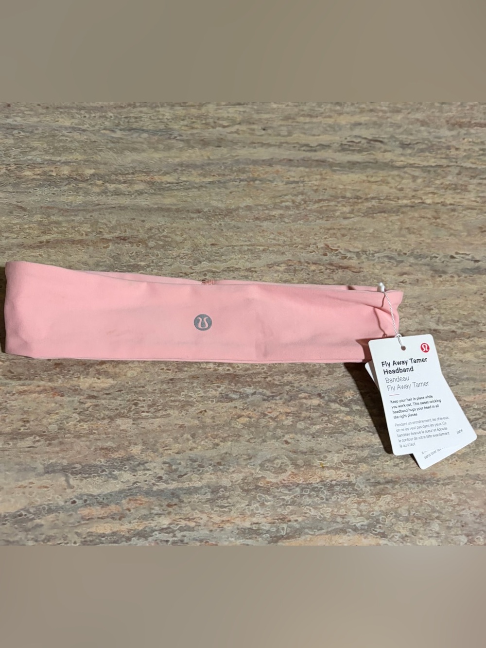 NWT Lululemon Athletica Soft Pink Fly Away Tamer Headband
